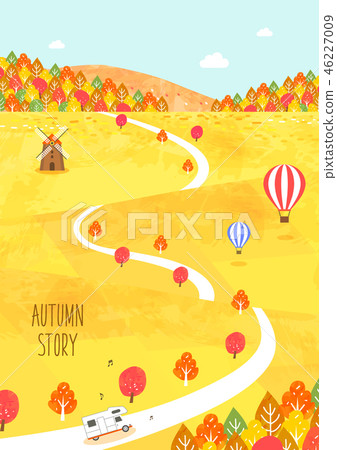 Autumn greeting illustration 46227009