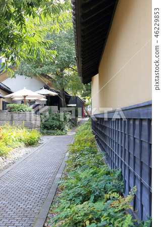 Shinshu · "Kuri and Hokusai to Hana Obu machi Obuse" A row of beautiful chestnuts in the clay wall 46229853