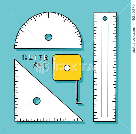 Stylish line drawings of various rulers 46230370
