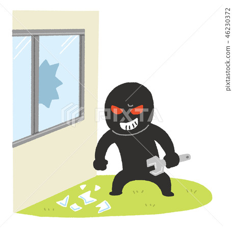 Offender breaking into a window and trying to invade 46230372