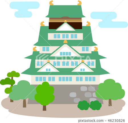 A deformed illustration of Osaka Castle A deformed illustration of Osaka Castle 46230826