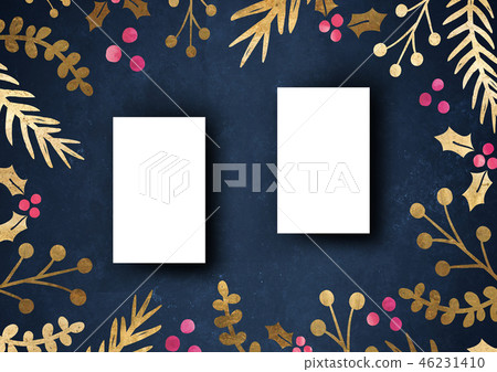 Namecard mockup template background flower border Namecard mockup template background flower border 46231410