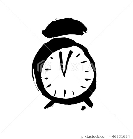 Grunge watercolor icon. Grunge alarm clock icon. Modern brush vector illustration. Grunge watercolor icon. Grunge alarm clock icon. Modern brush vector illustration. 46231634