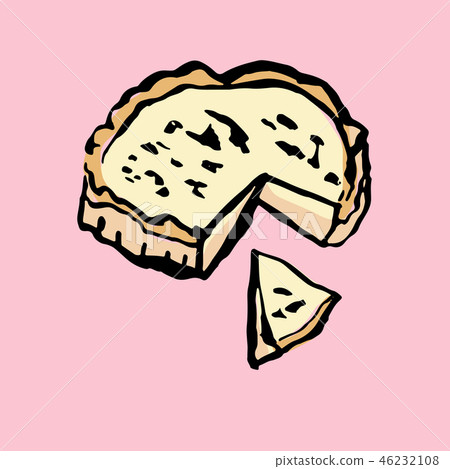 Cheesecake icon. Sweet cake pie grunge brush vector illustration. Cheesecake icon. Sweet cake pie grunge brush vector illustration. 46232108