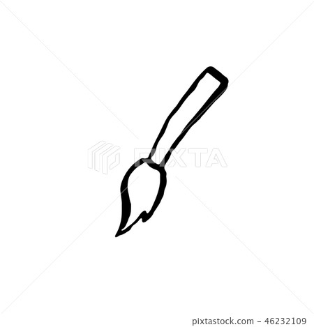 Paint brush grunge icon. Dry brush ink vector. Paint brush grunge icon. Dry brush ink vector. 46232109