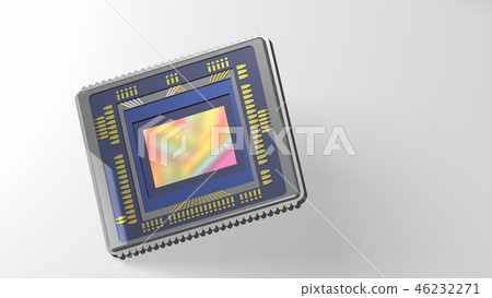 Smartphone camera sensor isolated on white 46232271