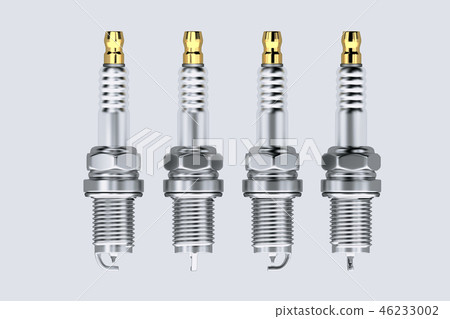 Spare parts spark plugs on white background for car and motorcycle Spare parts spark plugs on white background for car and motorcycle 46233002
