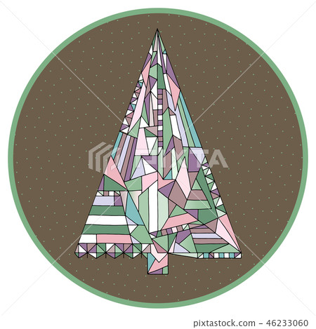 Christmas tree vector illustration in modern style. Hand drawn Happy New Year background. Winter Christmas tree vector illustration in modern style. Hand drawn Happy New Year background. Winter 46233060