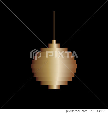 Vector golden Pixel art Christmas tree ball toy - Stock Illustration ...