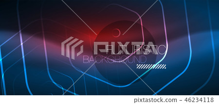 Neon glowing lines, magic energy space blue light concept, abstract background wallpaper design Neon glowing lines, magic energy space blue light concept, abstract background wallpaper design 46234118