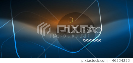 Neon glowing lines, magic energy space blue light concept, abstract background wallpaper design 46234233