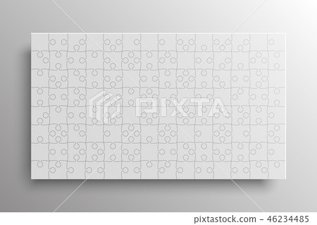 White Pieces Puzzle Banner Jigsaw Banner Frame Stock