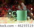 Christmas mug over bokeh background. 46235519