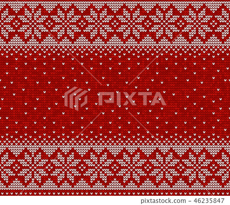 Red and white knitting seamless pattern background - Stock Illustration ...