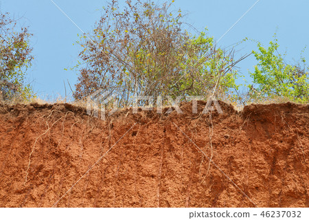 Layered cut of soil. 46237032