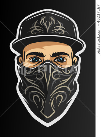 A guy in a baseball cap, and a bandana.  46237167