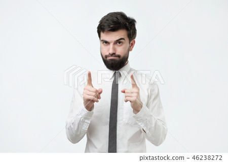 Man chastising his subordinate Man chastising his subordinate 46238272