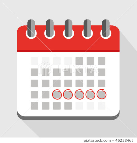 red calendar with five circled dates red calendar with five circled dates 46238465