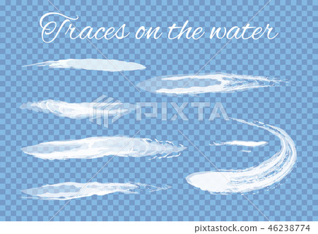 Traces on Water Splashes Set Transparent Vector 46238774
