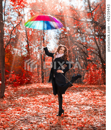 Girl in autumn forest Girl in autumn forest 46239443