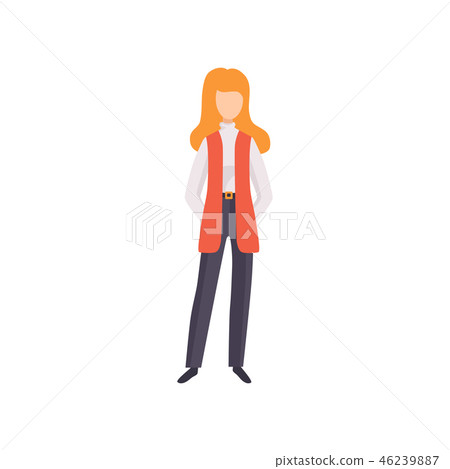 Beautiful woman wearing vintage clothing, retro fashion girl from 70s vector Illustration on a white 46239887