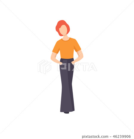 Young man in vintage clothing, retro fashion people from 70s vector Illustration on a white Young man in vintage clothing, retro fashion people from 70s vector Illustration on a white 46239906