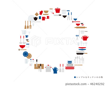 簡單的廚房配件圓形佈局 46240292