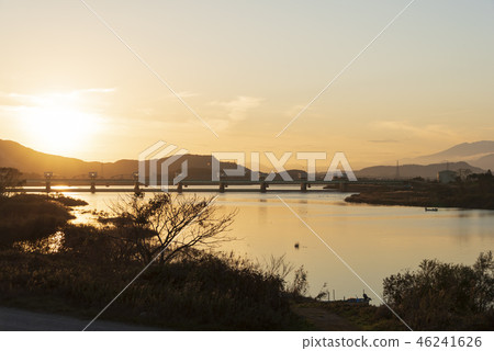 Sunset and river 46241626