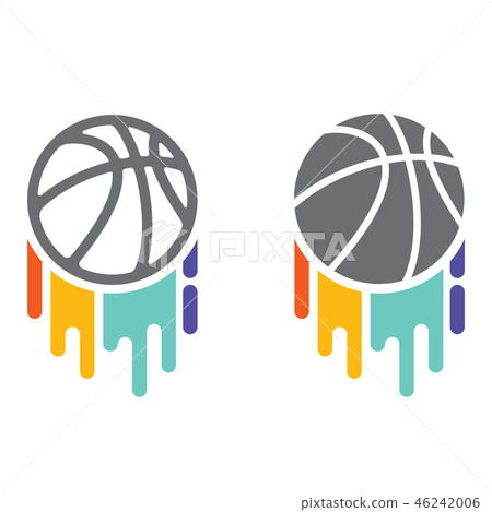 Color paint with basketballs Color paint with basketballs 46242006