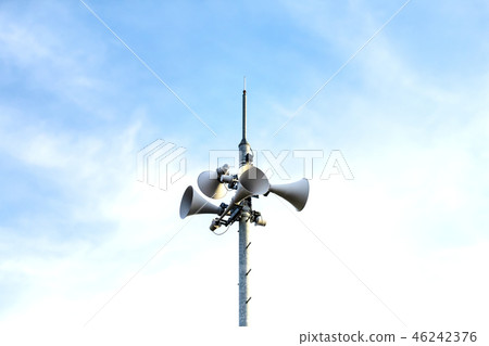 Disaster prevention wireless speaker and sky 46242376