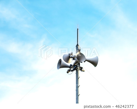 防災無線揚聲器五顏六色的天空 46242377