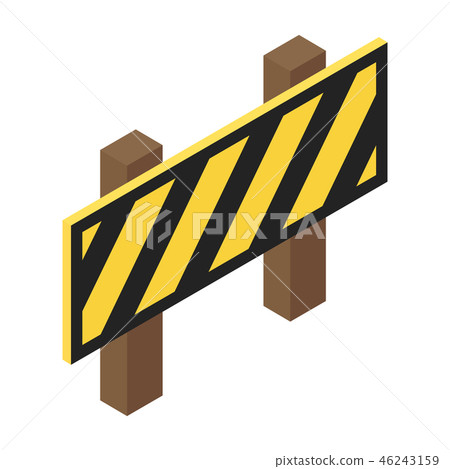 Traffic barrier isometric 3d icon 46243159