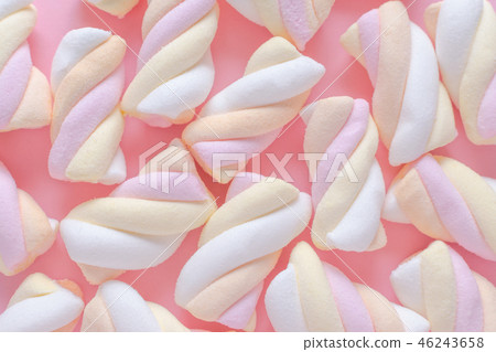 marshmallow pattern background, pastel color dessert, sweet food, closeup 46243658