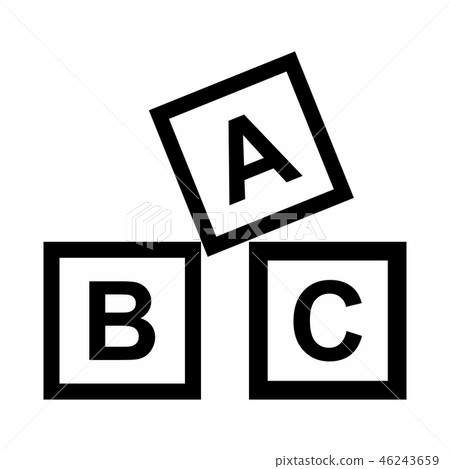 ABC blocks toy simple icon ABC blocks toy simple icon 46243659