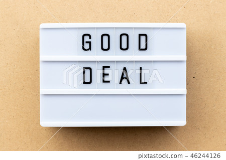 Light box with word good deal on wood background Light box with word good deal on wood background 46244126