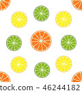 Seamless pattern with orange and lemon fruits. 46244182