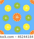 Seamless pattern with orange and lemon fruits. 46244184