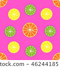 Seamless pattern with orange and lemon fruits. 46244185