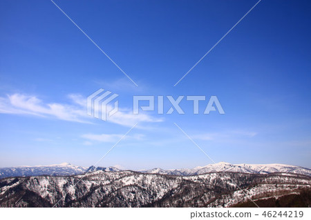 Mountain range around Sapporo seen from spring Teiyama 46244219