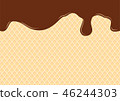 Waffle with chocolate, waffle texture pattern. 46244303