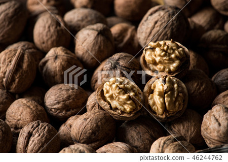 tasty walnuts background 46244762