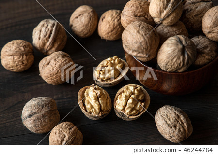 tasty walnuts background 46244784