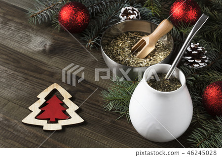 yerba mate christmas background 46245028