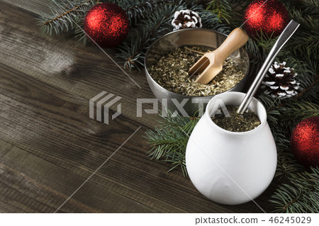 yerba mate christmas background 46245029
