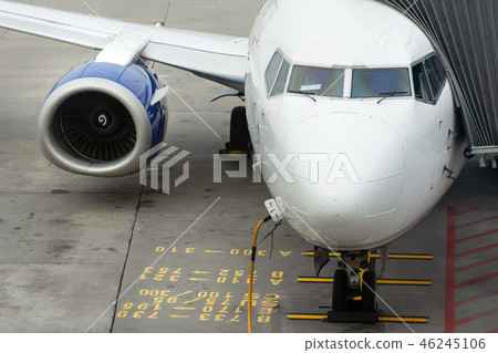 Aircraft refueling at airport terminal 46245106