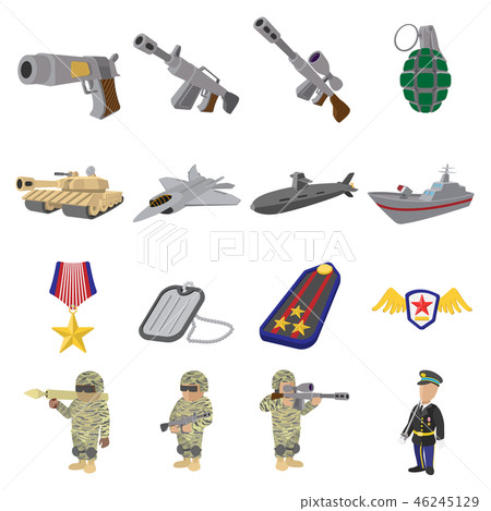 Military and war cartoon icons 46245129