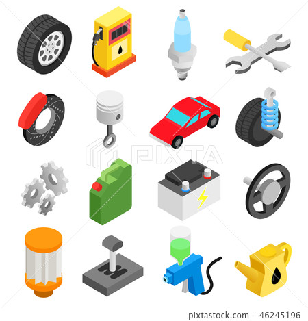 Car service maintenance isometric icons 46245196
