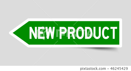 图库插图 arrow shape green sticker in word new product