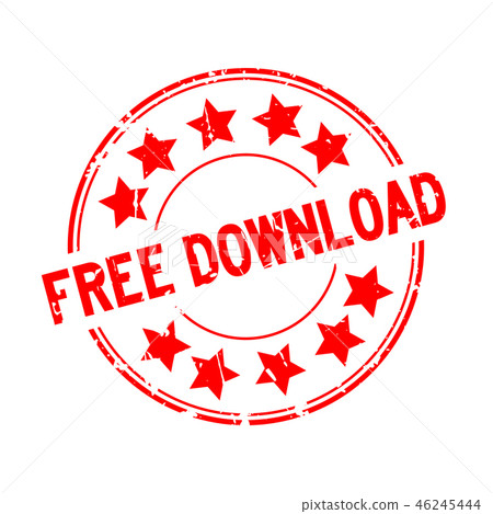 Grunge red free download word round rubber stamp - Stock Illustration  [46245444] - PIXTA