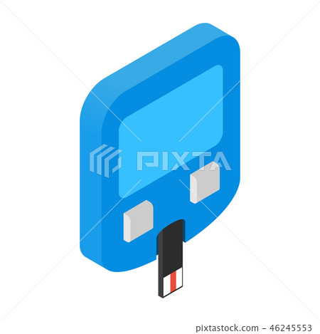 Home glucometer isometric 3d icon Home glucometer isometric 3d icon 46245553